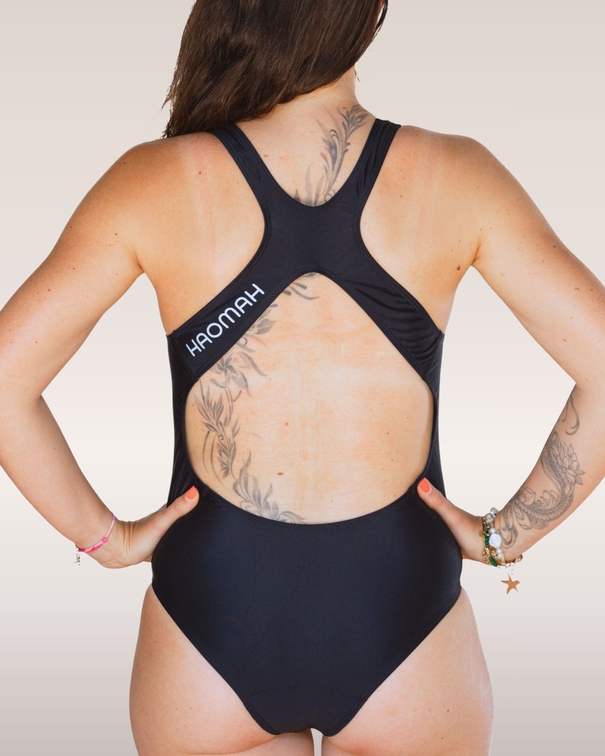Maillot de bain menstruel une pièce Noire Moana - Haomah